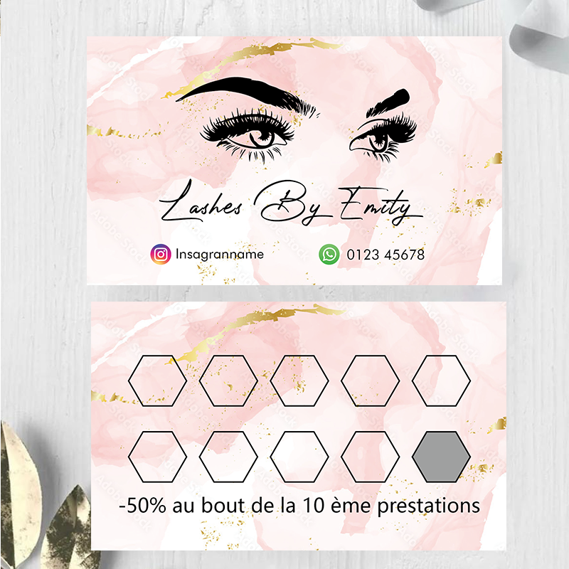 Custom Loyalty Cards with Logo - Eyelash Extension Aftercare ulasan dan harga