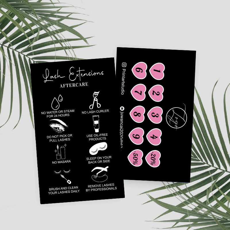 Custom Loyalty Cards with Logo - Eyelash Extension Aftercare ulasan dan harga