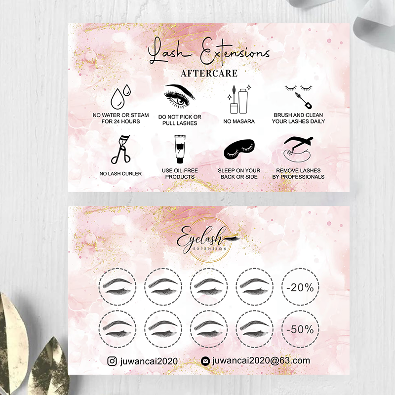 Custom Loyalty Cards with Logo - Eyelash Extension Aftercare ulasan dan harga
