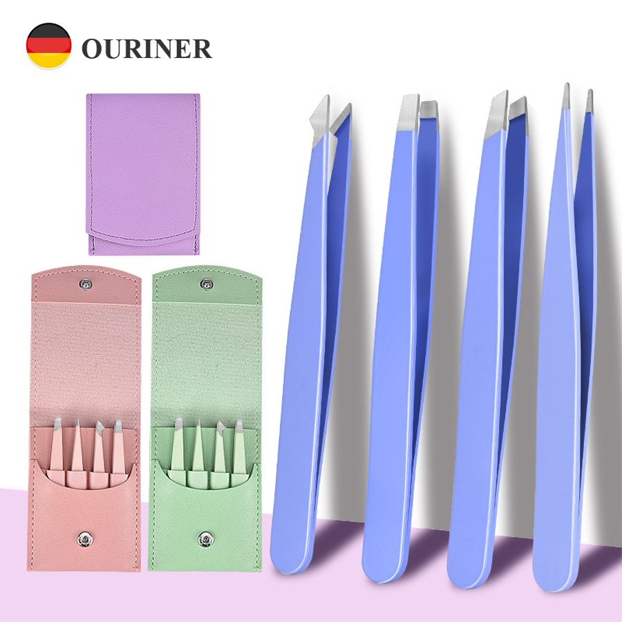 4Pcs Eyebrow Tweezers Hair Rem - Eyelash Extension Removal ulasan dan harga
