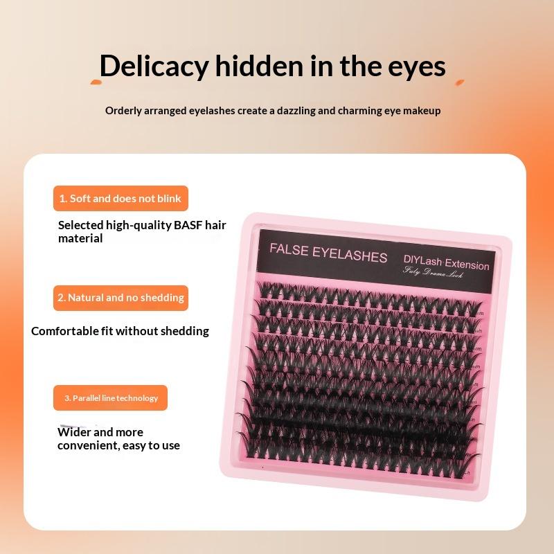 10Row 140 Clusters Fluffy Thic - Eyelash Extension Natural ulasan dan harga