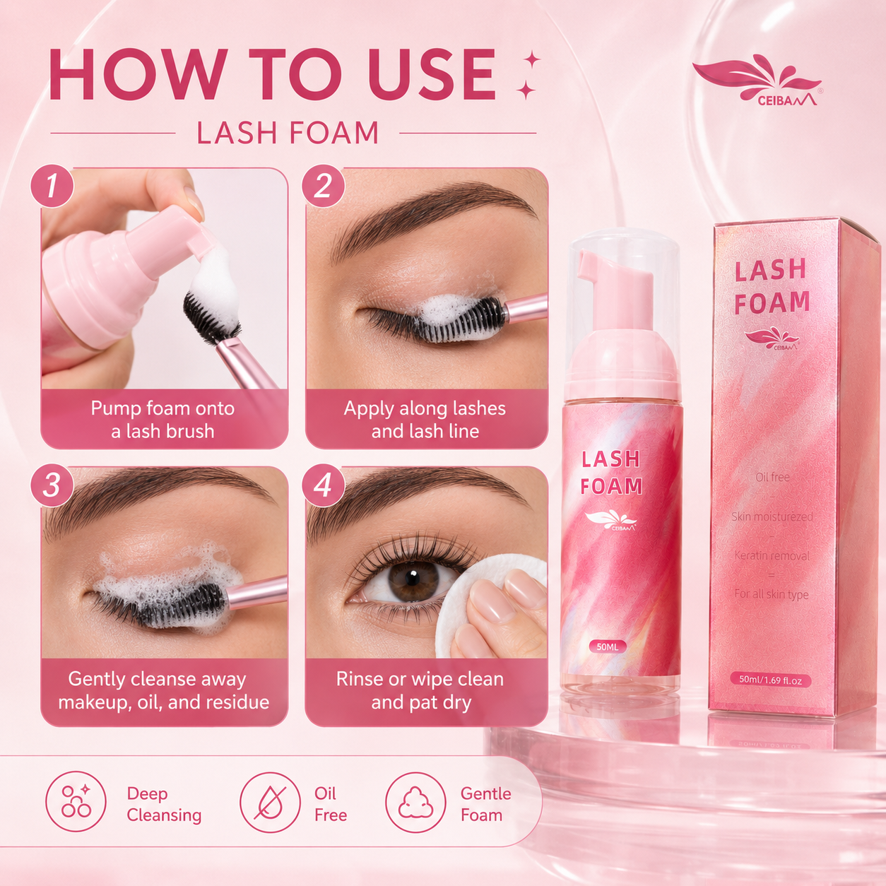 50ml Lash Foam Eyelash Extensi - Eyelash Extension Aftercare ulasan dan harga