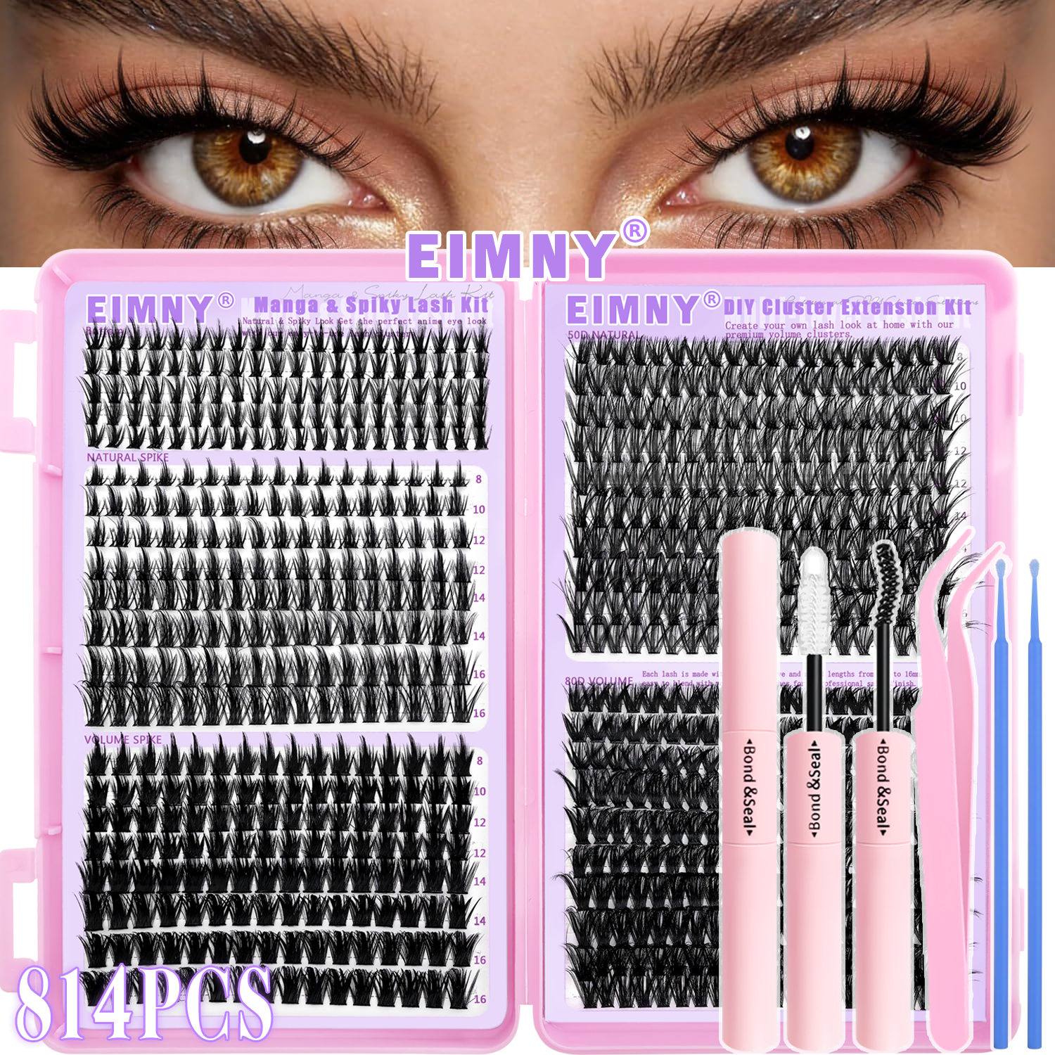 EIMMY 814PCS False Eyelash Set - Eyelash Extension Natural ulasan dan harga