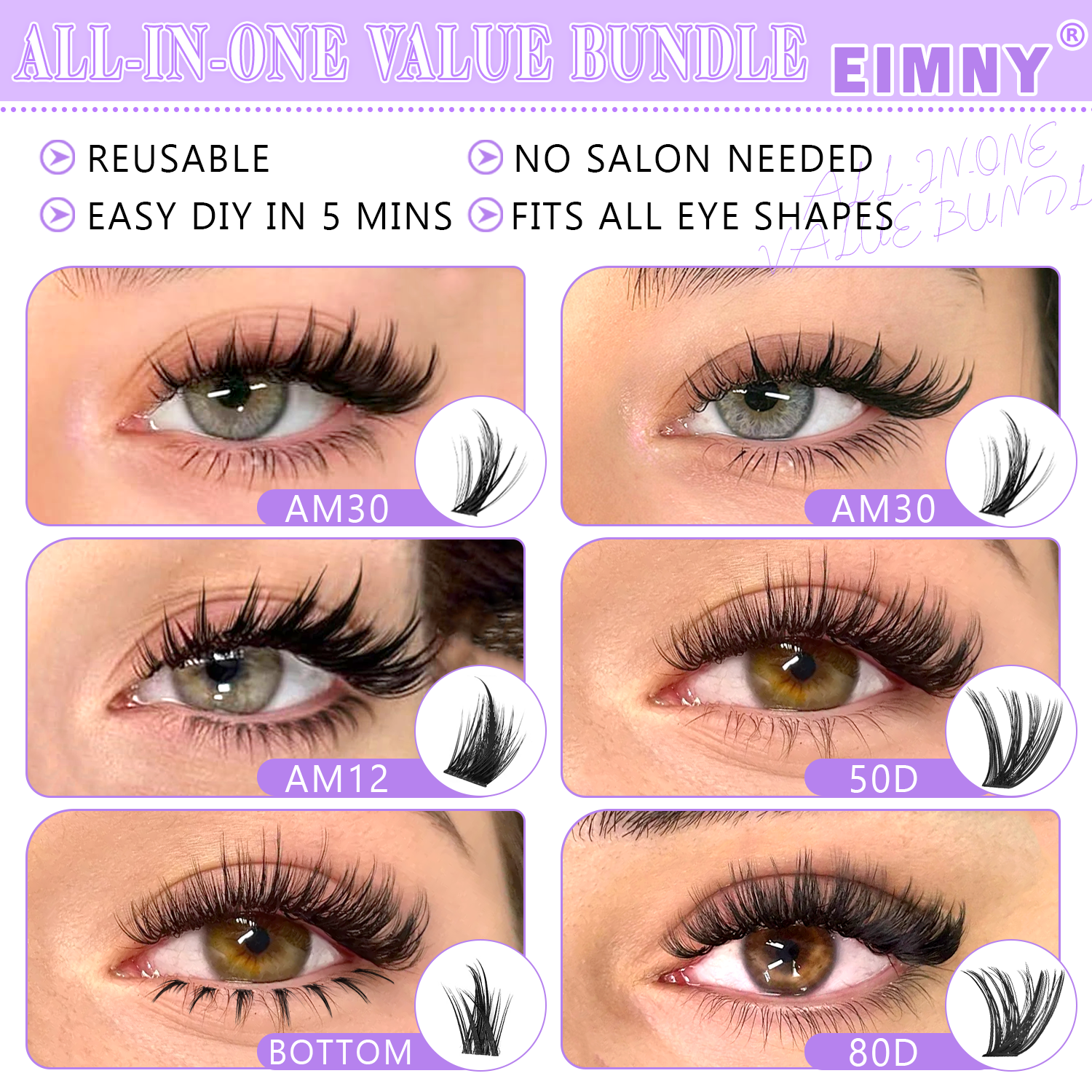 EIMMY 814PCS False Eyelash Set - Eyelash Extension Natural ulasan dan harga