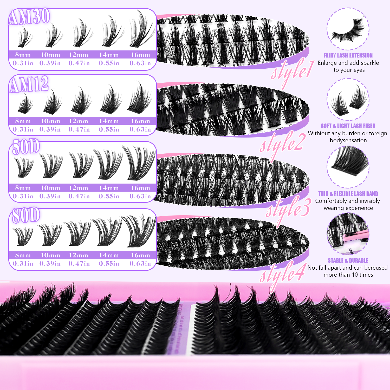 EIMMY 814PCS False Eyelash Set - Eyelash Extension Natural ulasan dan harga