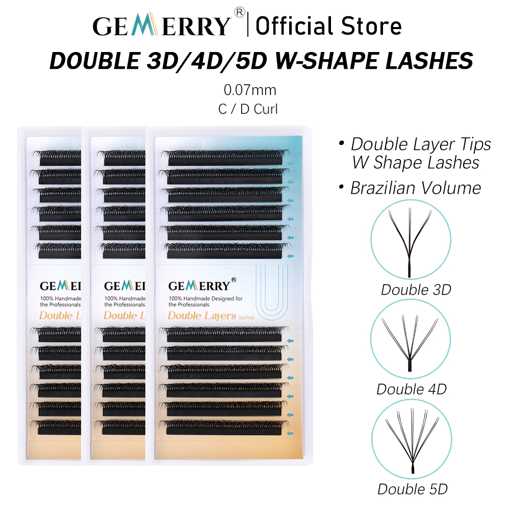 GEMERRY 4D/6D/8D/10D W Lashes  - Eyelash Extension Double Volume ulasan dan harga