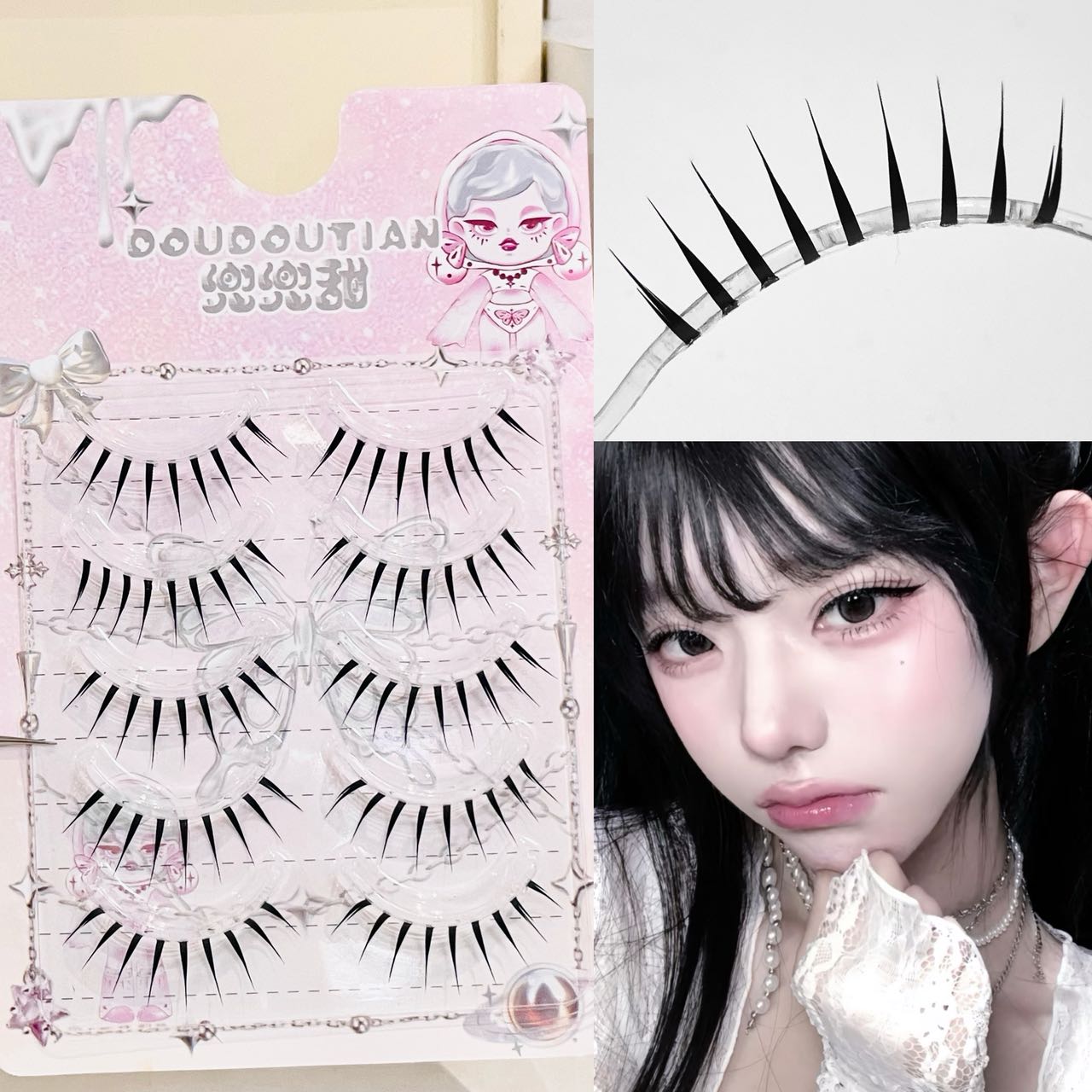 Doudoutian Wet Look Spiky Full - Eyelash Extension Natural ulasan dan harga