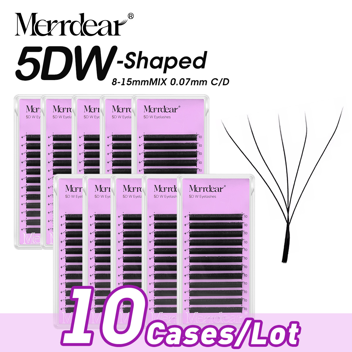 MerrdearWholesale 10trays/set  - Eyelash Extension Double Volume ulasan dan harga